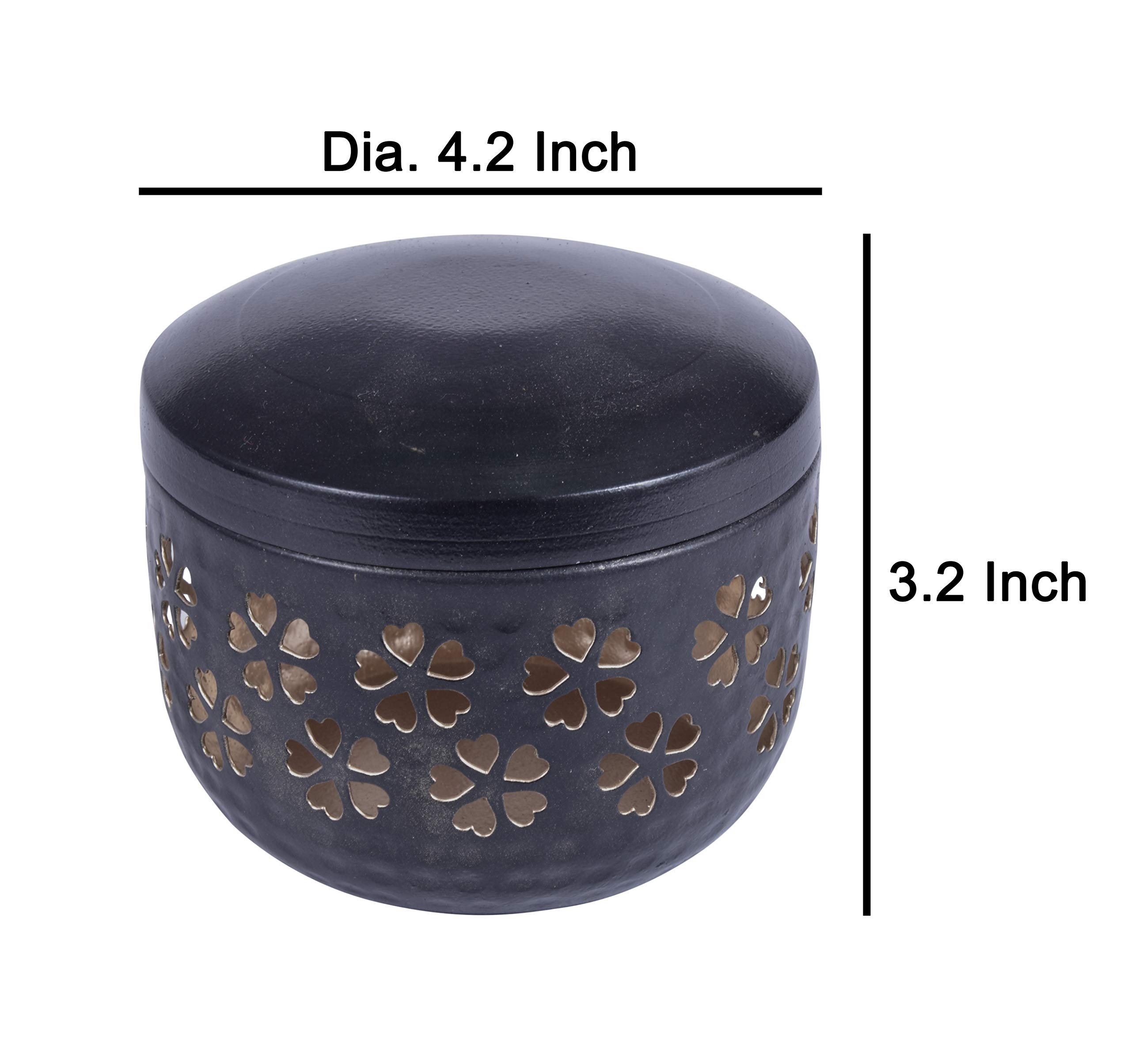 Handmade Romantic Black Tealight Candle Holder - Wedding Table Decor, Party Centerpiece, Home Décor & Aromatherapy Votive - Perfect for Romantic Dinners, Spa Nights and Holiday Decorations