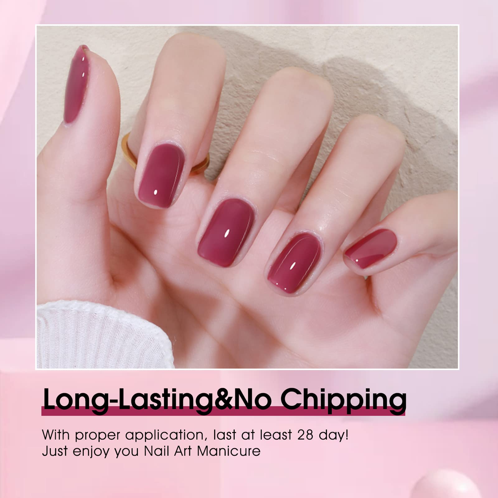 VENALISA Soak Off UV LED Gel Nail Polish - Burgundy Red Color, Professional Salon Quality Nail Art Starter Kit for DIY Manicure at Home | Long Lasting & Chip Resistant for Parties, Weddings & Special Occasions