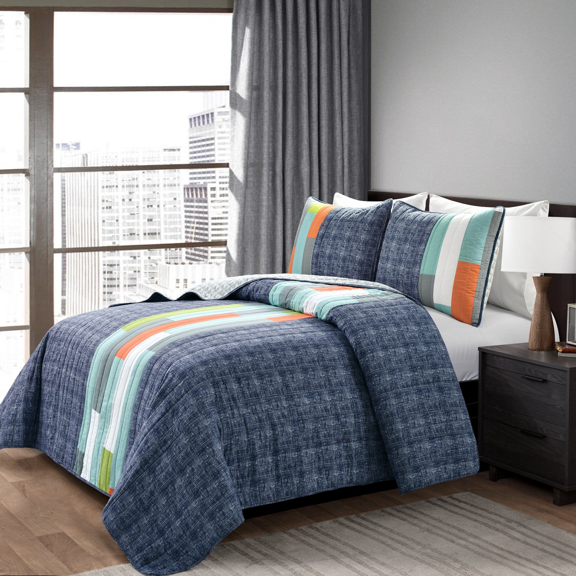 Shelly Stripe Quilt Set - Soft & Stylish Bedding Collection for Cozy Bedroom Decor | Perfect for Master Bedroom, Guest Room & Dorm Room