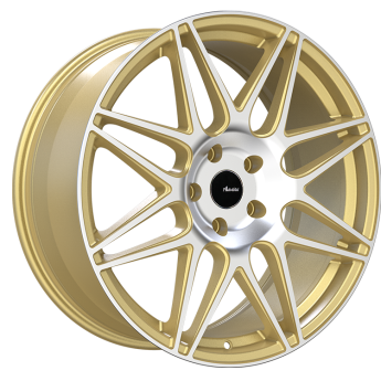 Advanti Classe Gold Machine Face 18x8 +45 5x100mm 73.1mm Alloy Wheels - Perfect for Honda Civic, Subaru Impreza & Toyota Corolla - Upgrade Your Ride with Stylish Rims for Street Performance