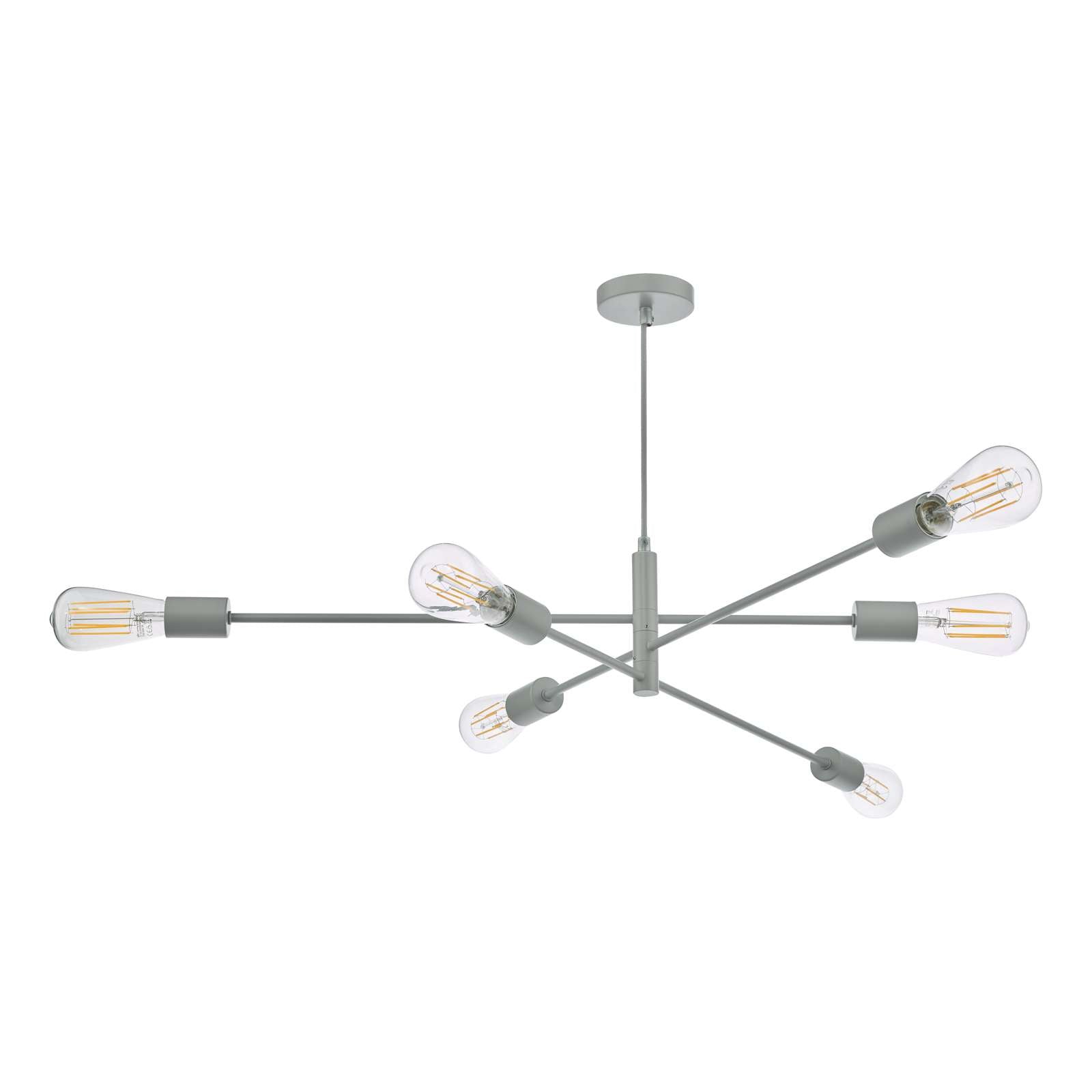 Alana 6-Light Chandelier - Antique Brass, Matt Grey, Black, Polished Gold & Satin Chrome Finish - Perfect for Dining Room, Living Room & Bedroom Lighting