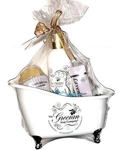 The Grecian Soap Company Luxury Bath Tub Gift Set - Island Citrus Scented Soap Collection for Relaxation & Spa Day at Home