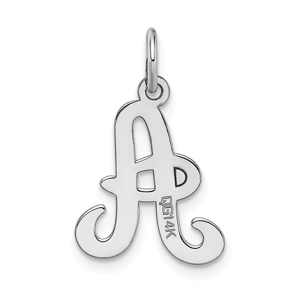 14K White Gold Initial Letter 