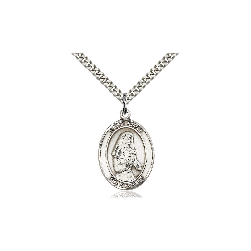 St. Emily De Vialar Sterling Silver Pendant - Elegant Diamond Jewelry for Women - Perfect for Gifts, Weddings & Special Occasions