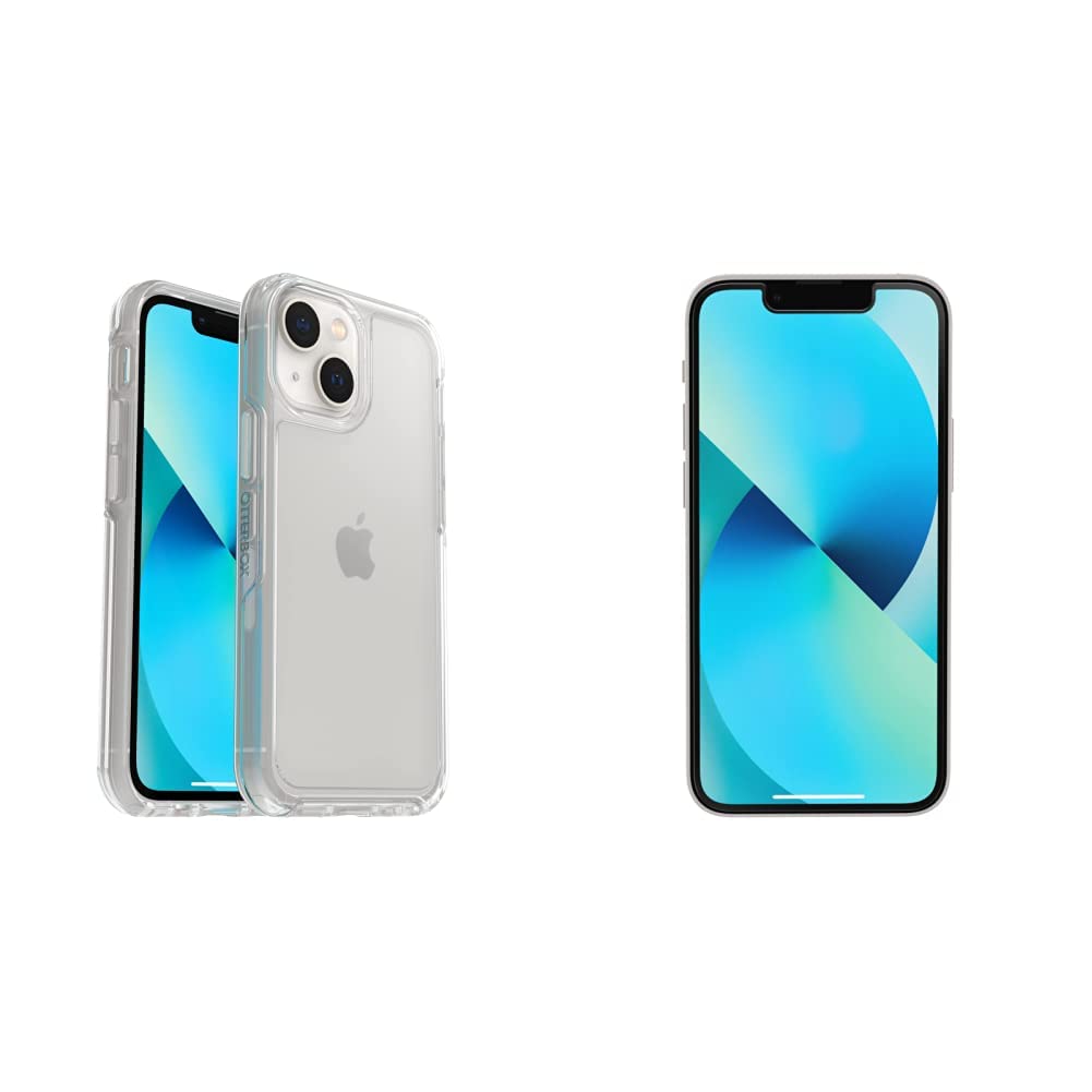OtterBox Symmetry Clear Protective Case for iPhone 13 Mini & iPhone 12 Mini with Screen Protector - Slim Fit Crystal Clear Cover & Tempered Glass - Perfect for Everyday Use, Work & Outdoor Activities