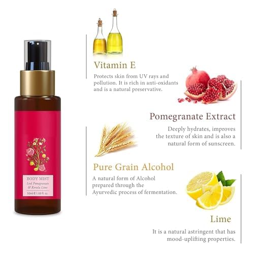 Thakor Craft Forest Essentials Body Mist - Iced Pomegranate & Kerala Lime Fragrance | Hydrating & Refreshing Body Spray for Men & Women | Perfect for Daily Use, Gym, Travel & Special Occasions