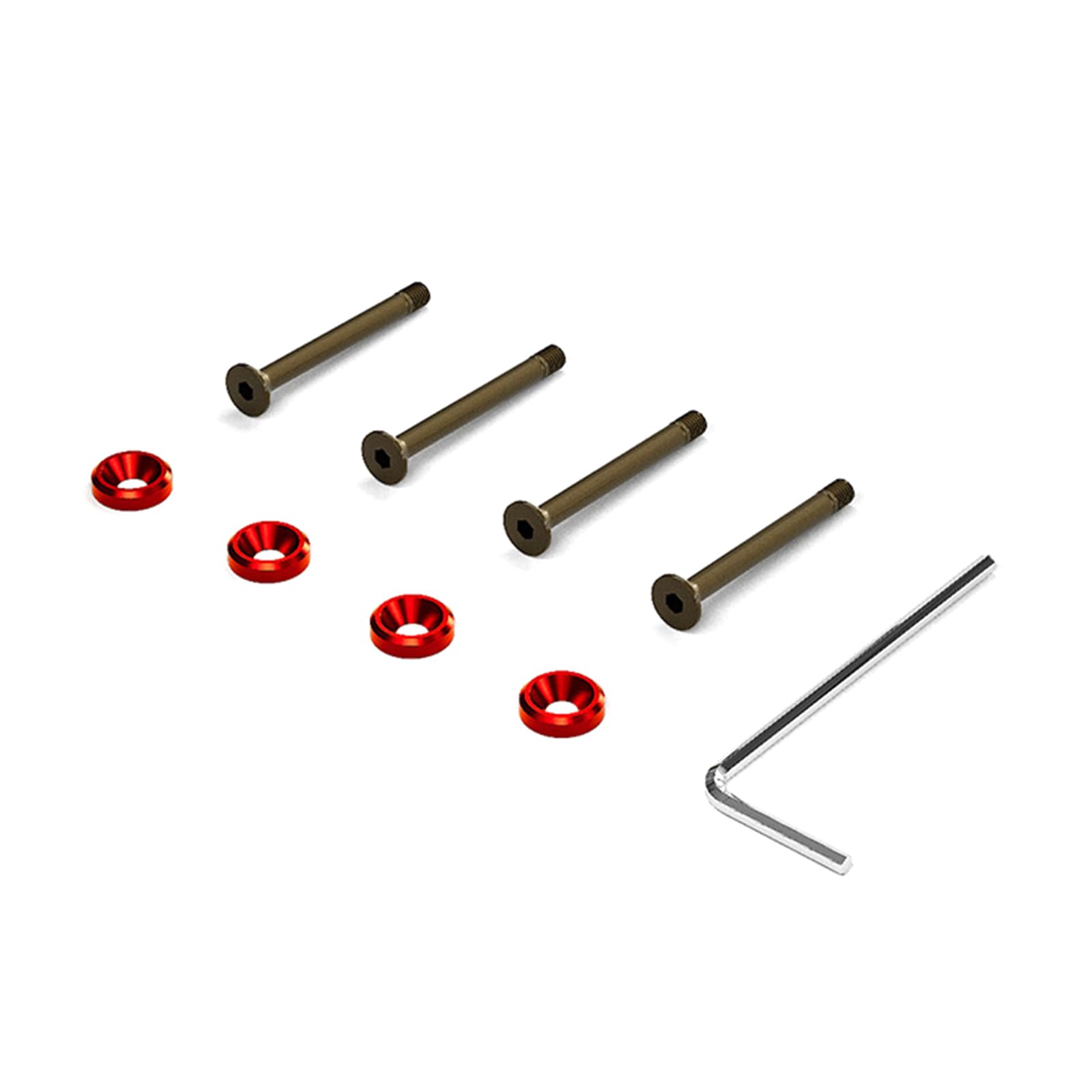 Colorful Anodized Aluminum Alloy Screw Set (4PCS) for Computer Case & CPU Cooling Fans - Durable PC Hardware Accessories for Gaming Rigs & Workstation Builds