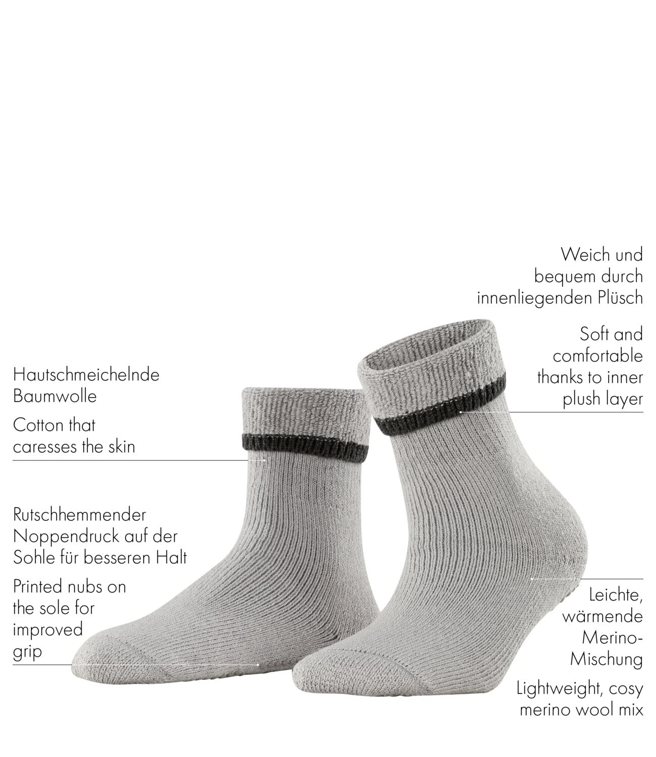 FALKE Women's Classic Stopper Socks - Non-Slip Comfort Socks for Running, Hiking & Everyday Wear - Breathable & Durable Cotton Blend Socks for Active Lifestyles