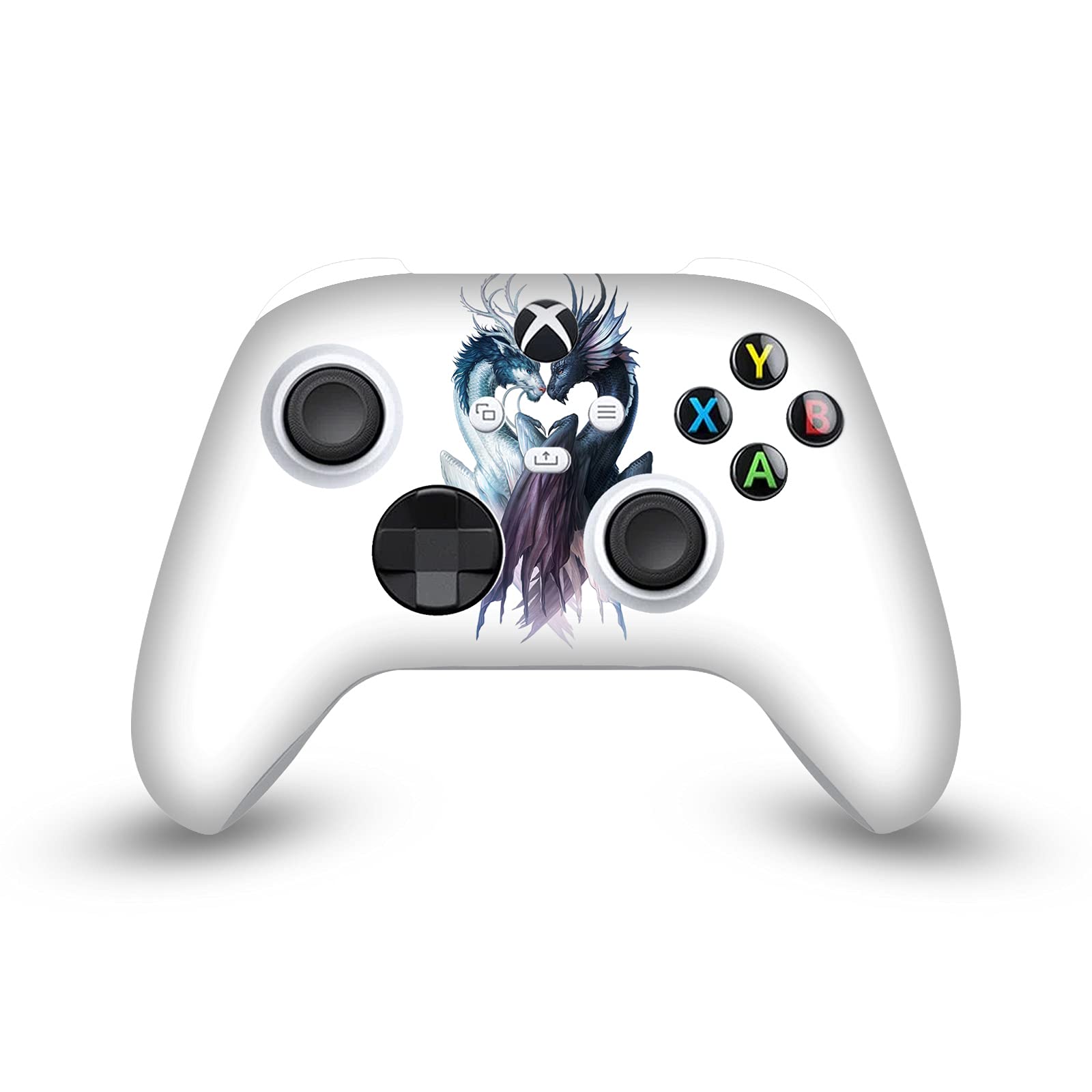 Official Jonas JoJoesArt Jödicke Yin Yang Dragons Mix Matte Vinyl Sticker Skin Compatible with Xbox Series X/S Controller - Gaming Decal for Enhanced Grip & Style