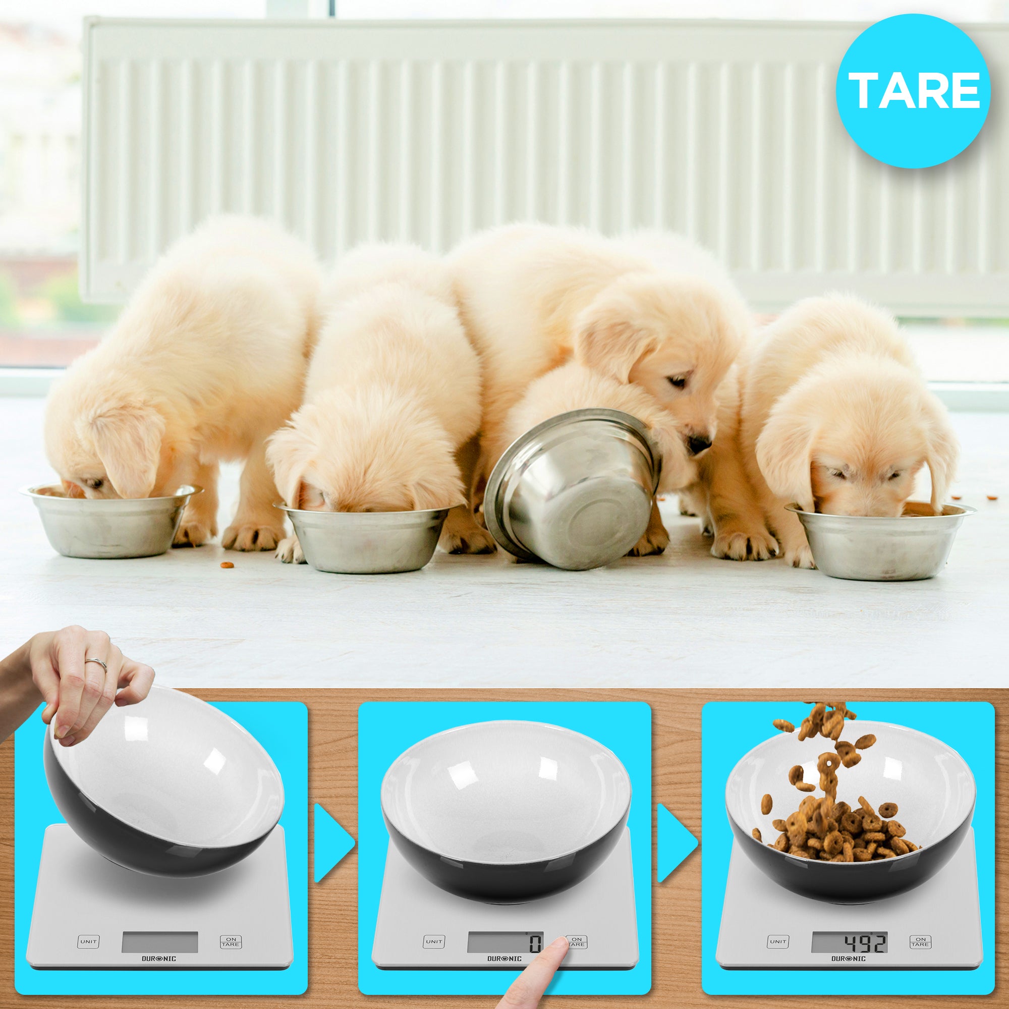 Duronic KS1080 Digital Kitchen Scale - Precision Electronic Food Scale for Cooking, Baking, Postal & Office Use | Accurate Weighing for Ingredients, Pet Food, Letters & Packages | Perfect for Home, School & Professional Kitchens