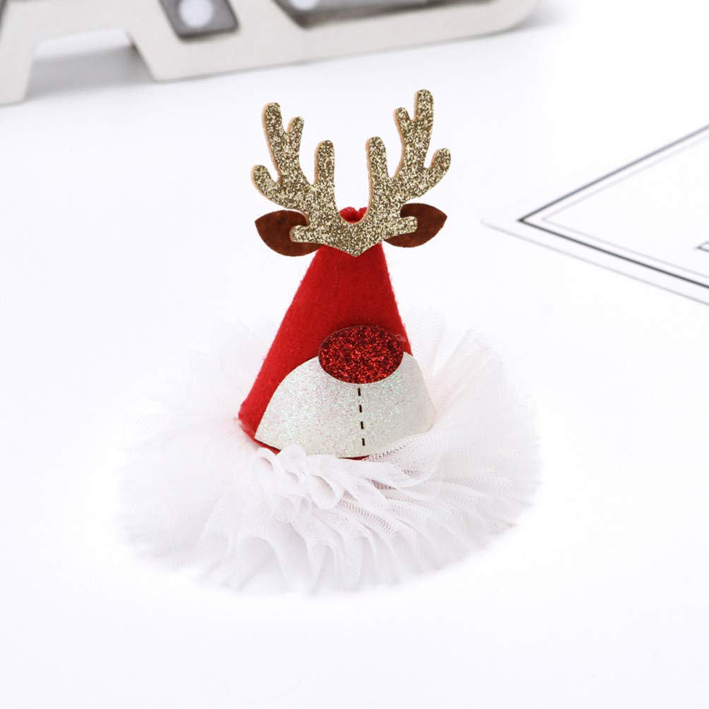 6 Pieces Christmas Santa Hat Hair Clips - Mini Plush Pompom Hair Barrettes for Girls & Women - Perfect for Holiday Parties, School Events & Christmas Photo Shoots