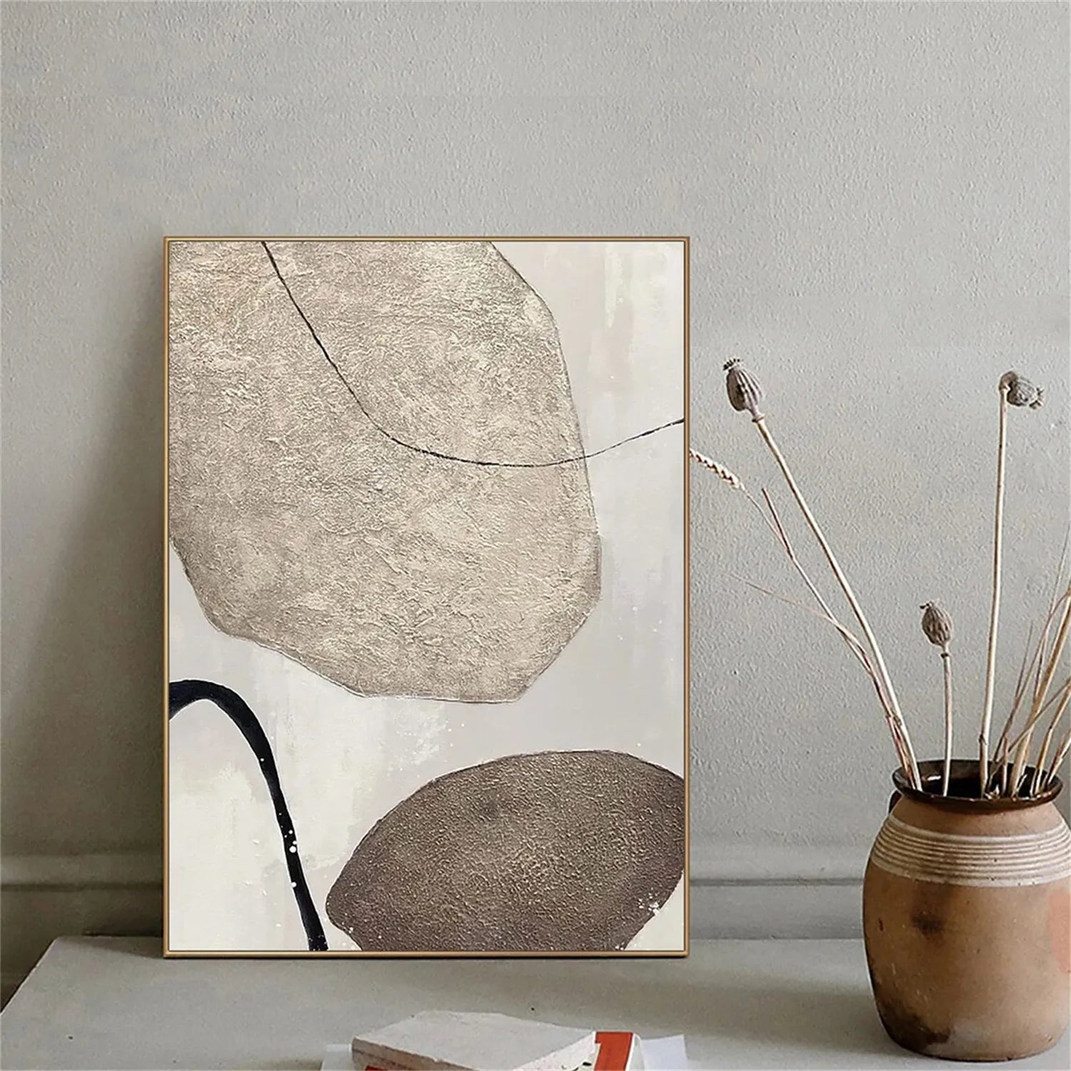 Abstract Tranquility Art Painting - Modern Wall Decor for Living Room, Bedroom & Office - Handmade Canvas Artwork #WS161