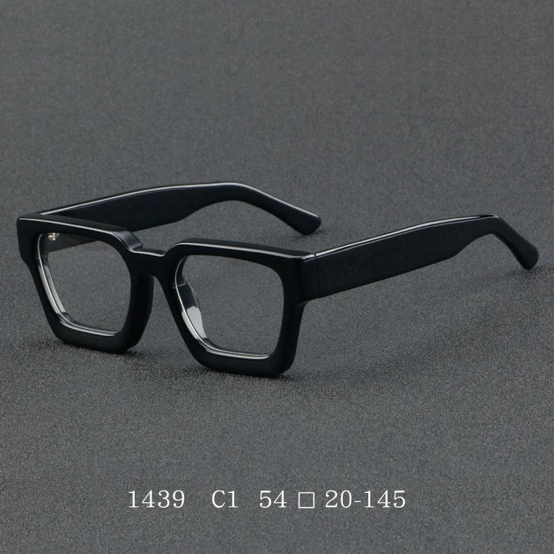 Brightzone Unisex Full Rim Square Thick Acetate Eyeglasses 1439 - Stylish & Durable Frames for Men & Women - Perfect for Reading, Work, and Everyday Fashion