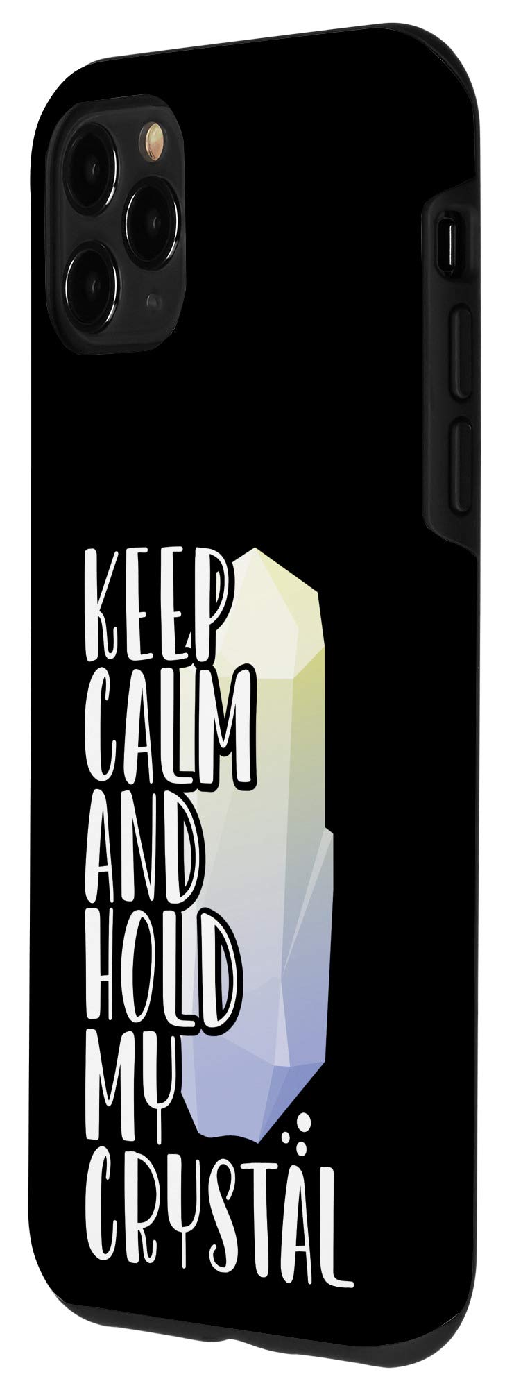 iPhone 11 Pro Max Crystal Graphic Phone Case - Keep Calm & Hold My Case - Trendy Protective Cover for Everyday Use, Work & Travel
