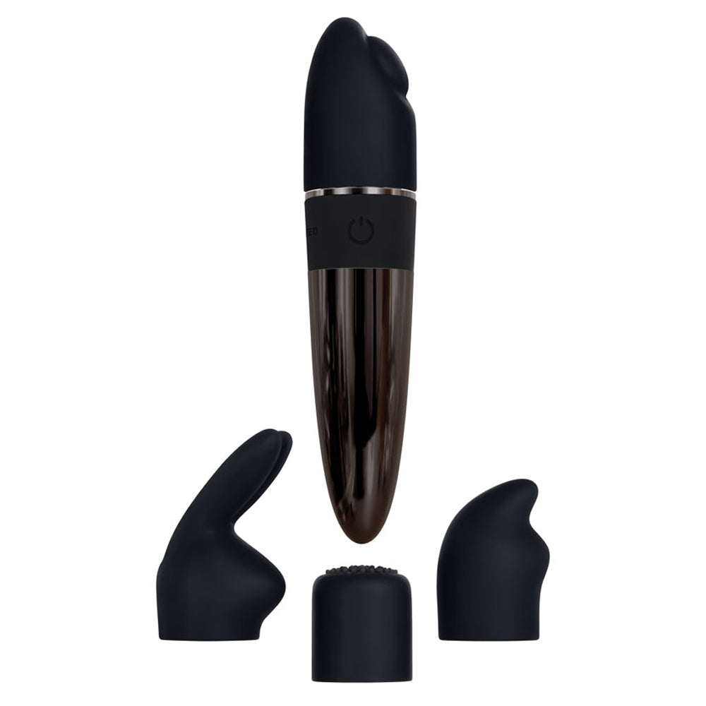 Evolved Tiny Treasures Bullet Vibrator & Silicone Attachment Kit - Powerful Mini Vibrator for Women, Waterproof & Rechargeable - Perfect for Solo Play, Couples & Travel
