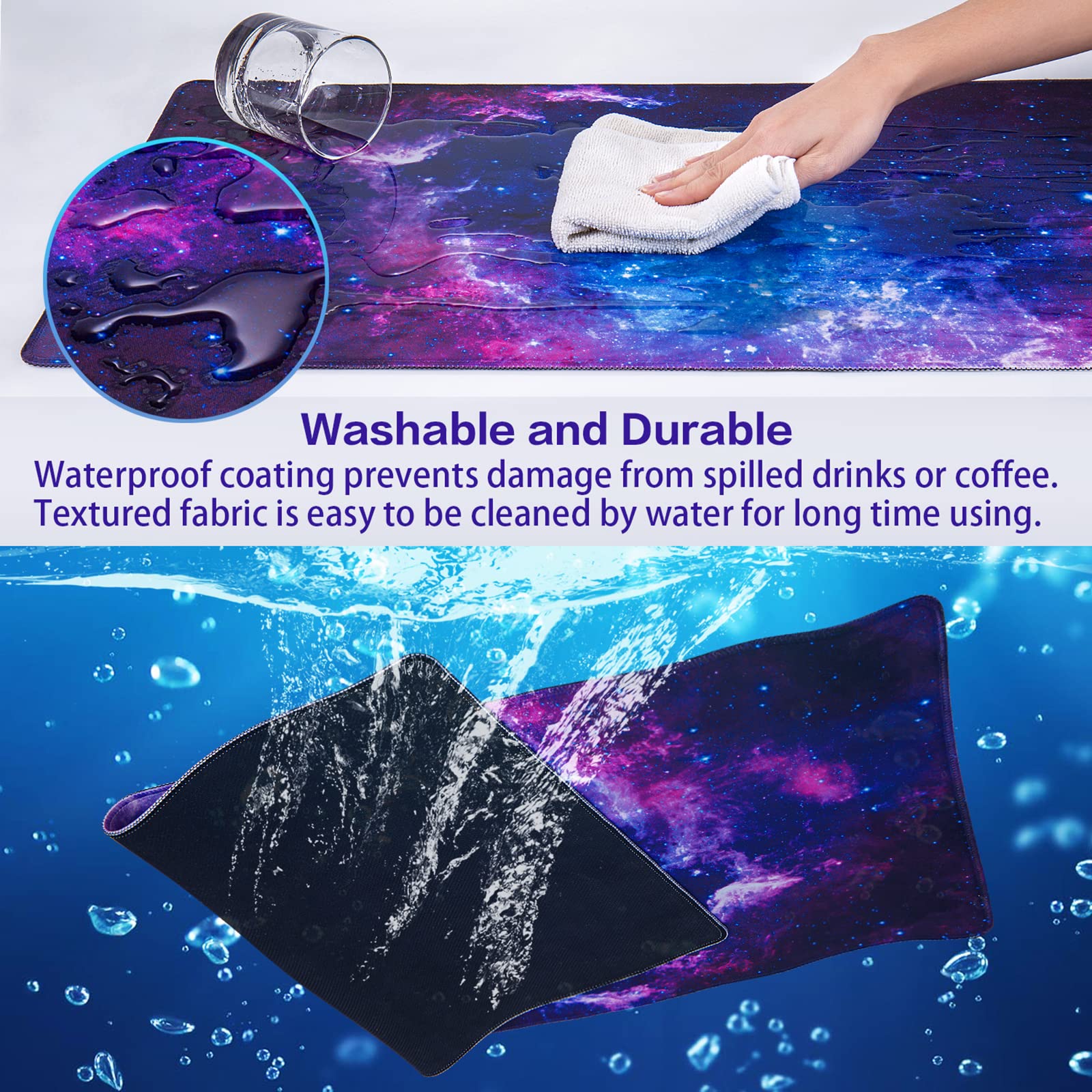 Canjoy Gaming Mouse Pad with Keyboard & Mouse Wrist Rest Set - Ergonomic Pain Relief for Computer & Laptop - Perfect for Office Work, Gaming & Long Typing Sessions