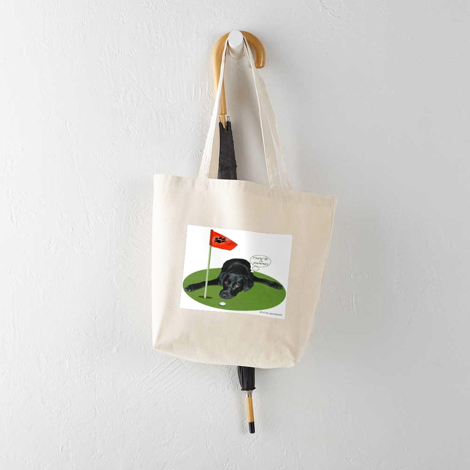 Black Lab Golfer Canvas Tote Bag - Eco-Friendly Reusable Shopping Bag for Golfers & Dog Lovers | Perfect for Groceries, Beach Trips & Daily Use