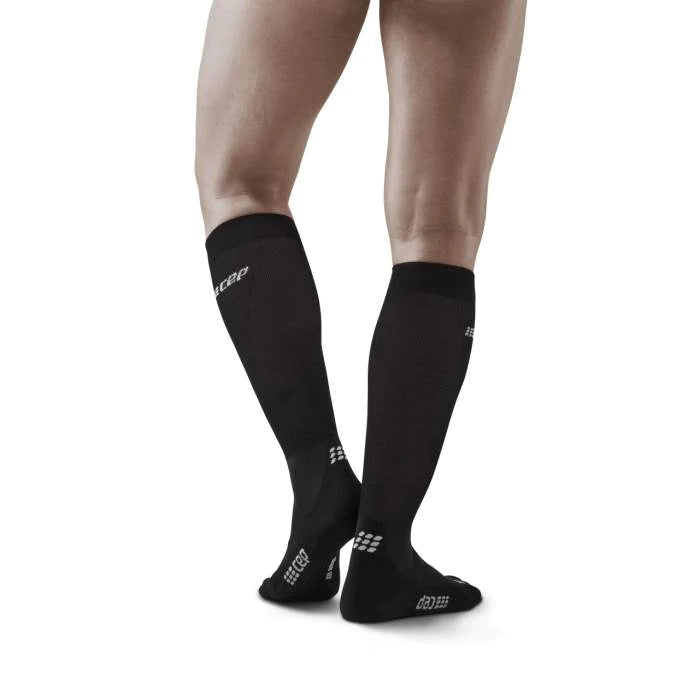 CEP Men's Infrared Recovery Socks - Tall Compression Socks for Athletes & Runners - Black/Black - Improve Circulation & Reduce Muscle Fatigue for Workouts & Post-Exercise Recovery