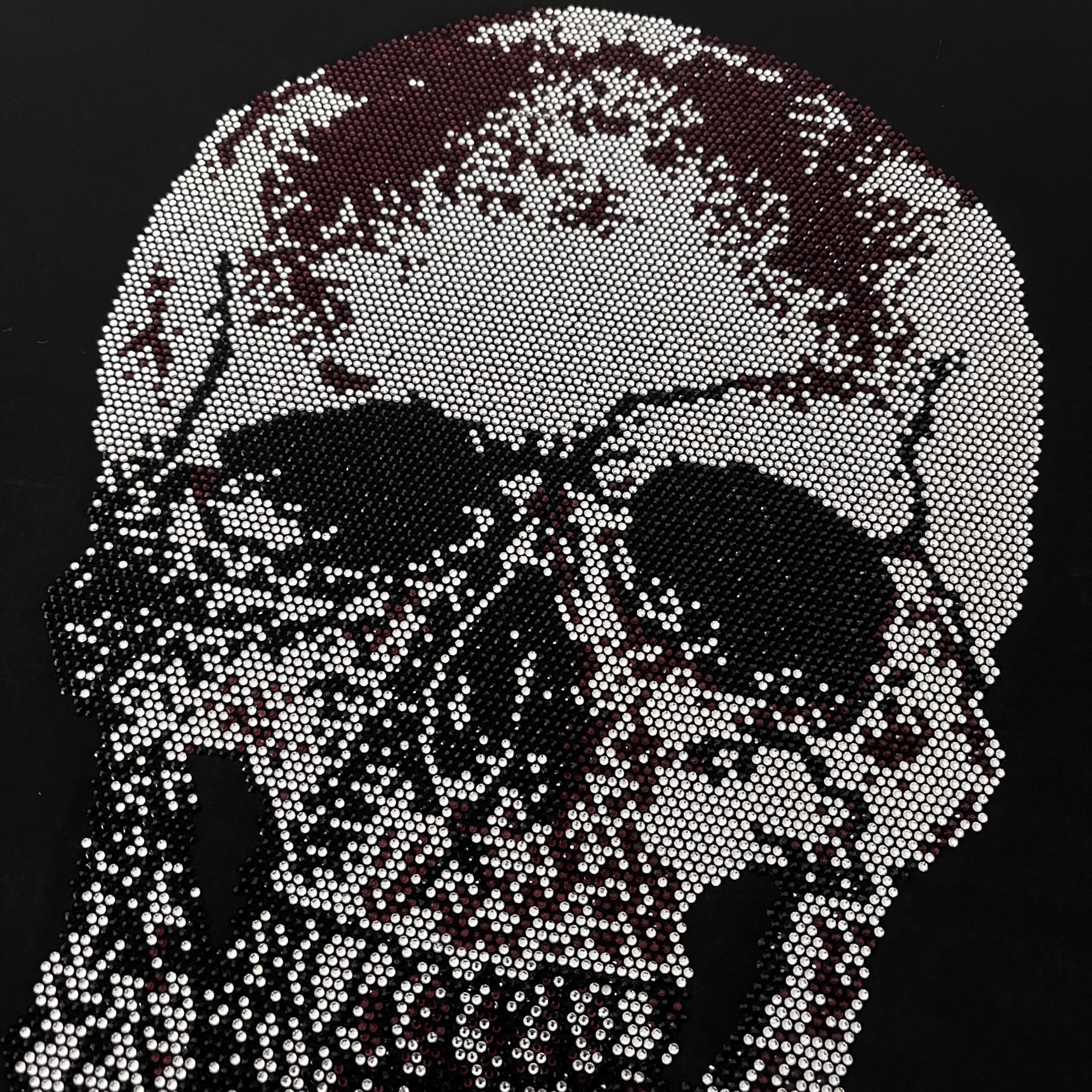 Rhinestop Purple Skull Iron-On Rhinestone Design - Hotfix Rhinestones & Crystal Skull Patch for DIY Clothing, Hats, Bags - Perfect for Halloween Costumes, Gothic Fashion, and Punk Style Outfits