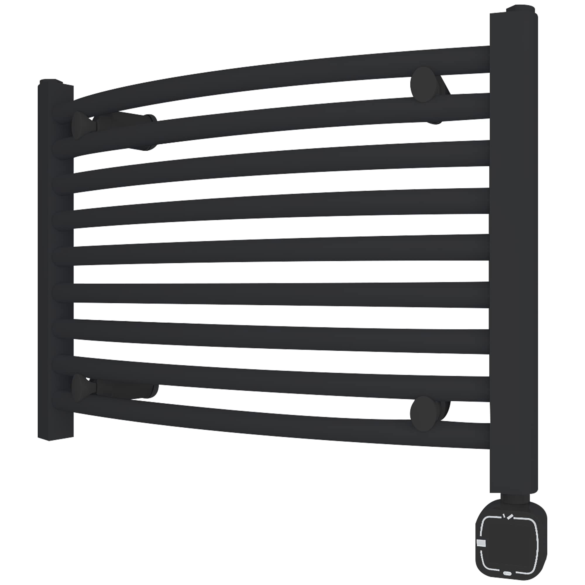 HEATGENE Smart Towel Warmer with Timer & Temperature Control - Electric Heated Towel Rail for Bathroom, Matte Black - Perfect for Spa, Luxury Hotels & Cozy Home Use