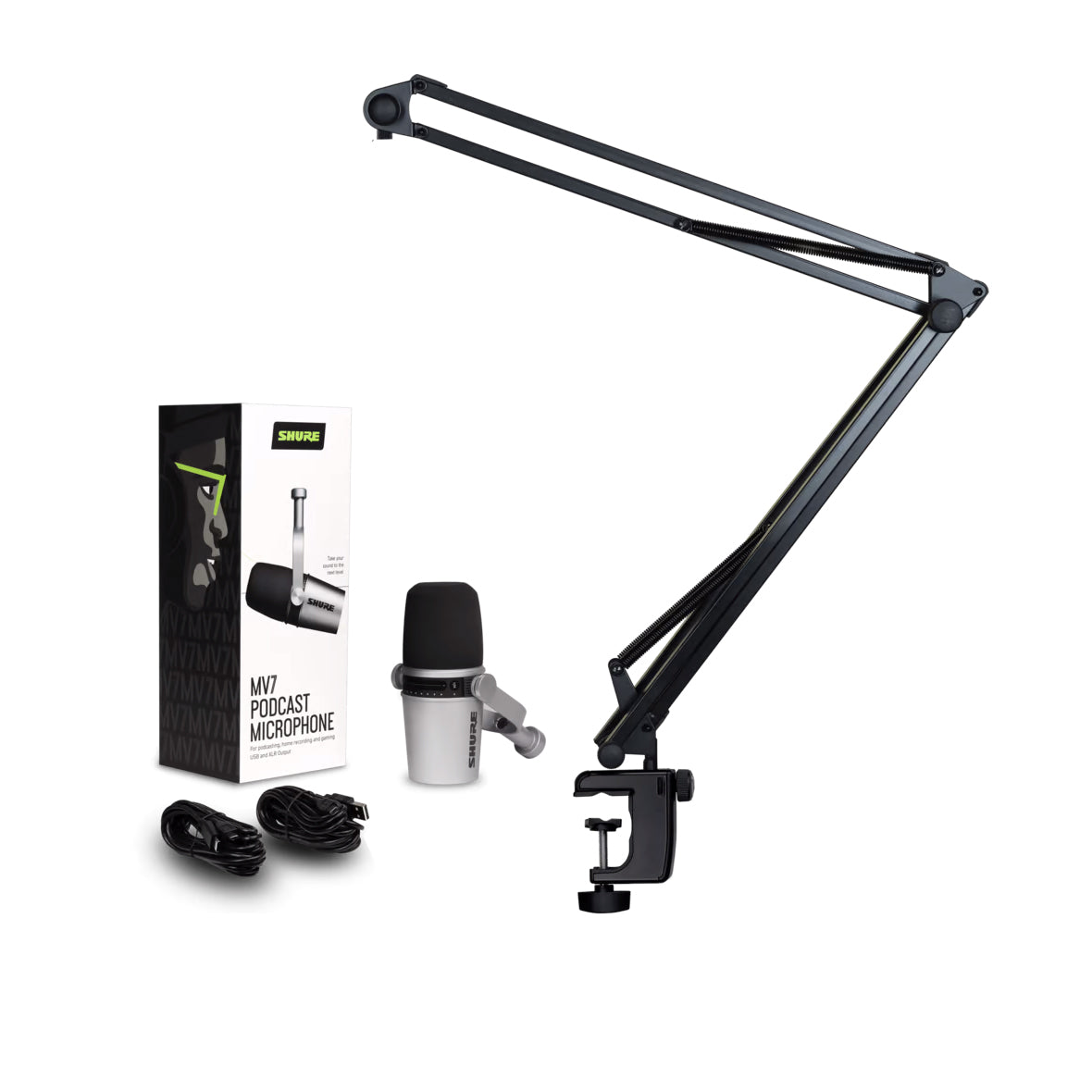Shure MV7 USB/XLR Dynamic Podcast Microphone for Streaming, Recording & Voiceovers - Professional Studio-Quality Sound for Podcasters, Gamers & Content Creators