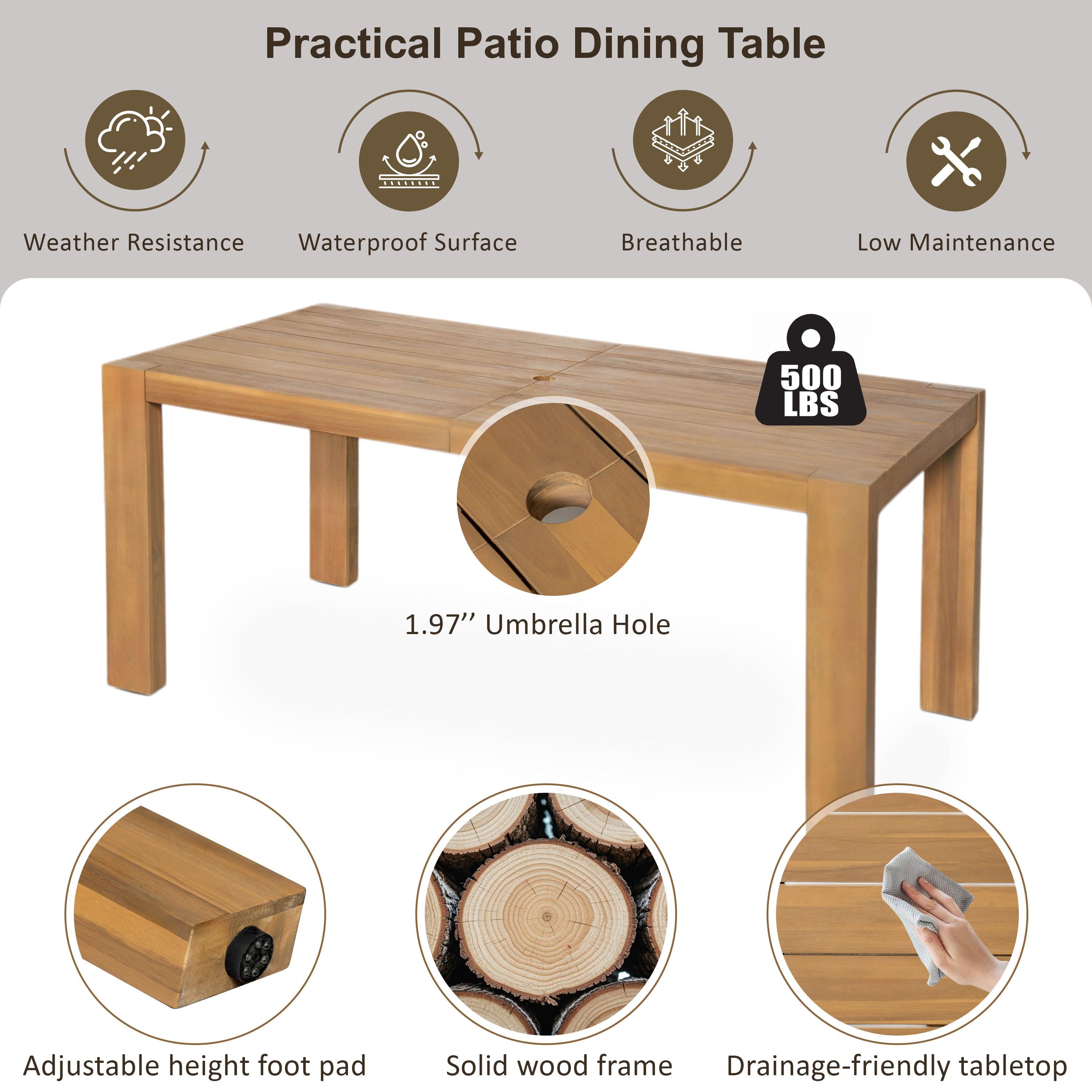 7-Piece Outdoor Patio Dining Set with 72.8