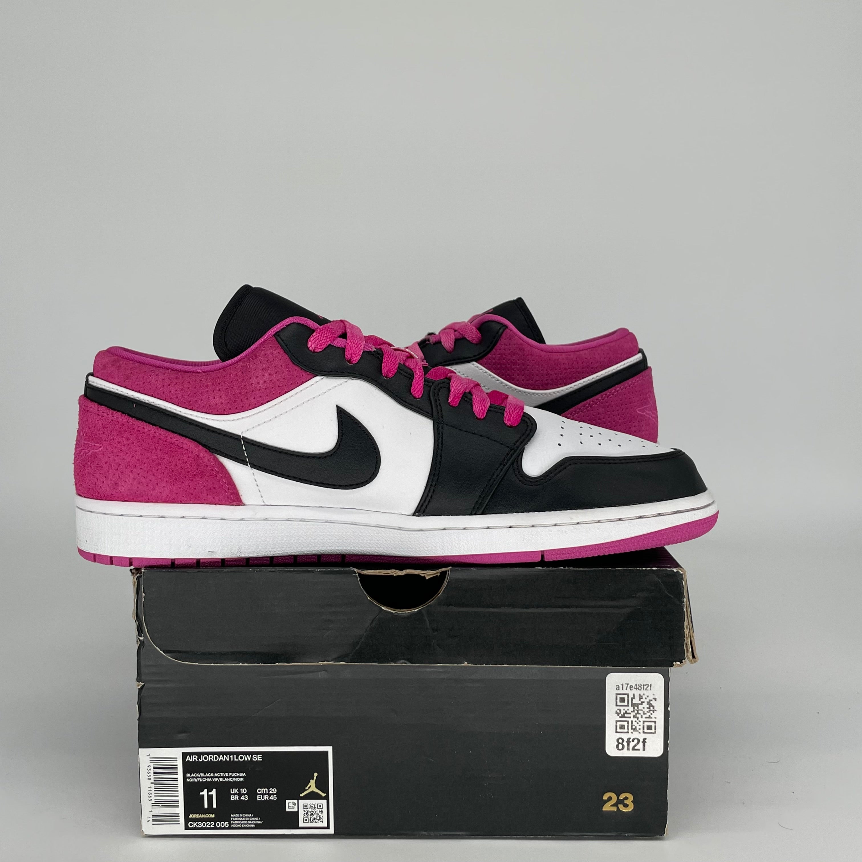 AIR JORDAN 1 LOW Black Fuchsia Men's Basketball Shoes Size 11 - CK3022-005 for Streetwear & Casual Outfits