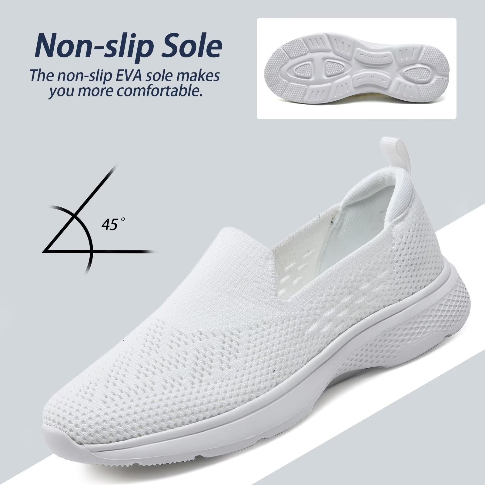 Zuwoigo Women's Walking Shoes - Slip On Running Sneakers for Women, Lightweight Casual Workout Tennis Shoes with Arch Support | Perfect for Walking, Jogging, Gym & Everyday Wear