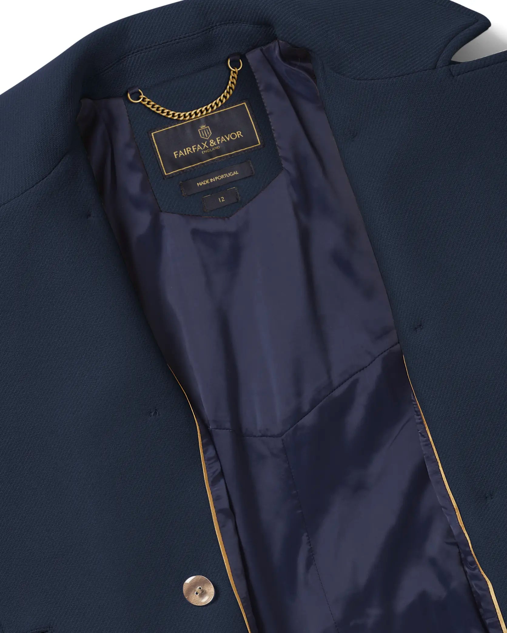 Victoria Women's Navy Wool Coat - Classic Winter Trench Coat for Office, Travel & Formal Occasions