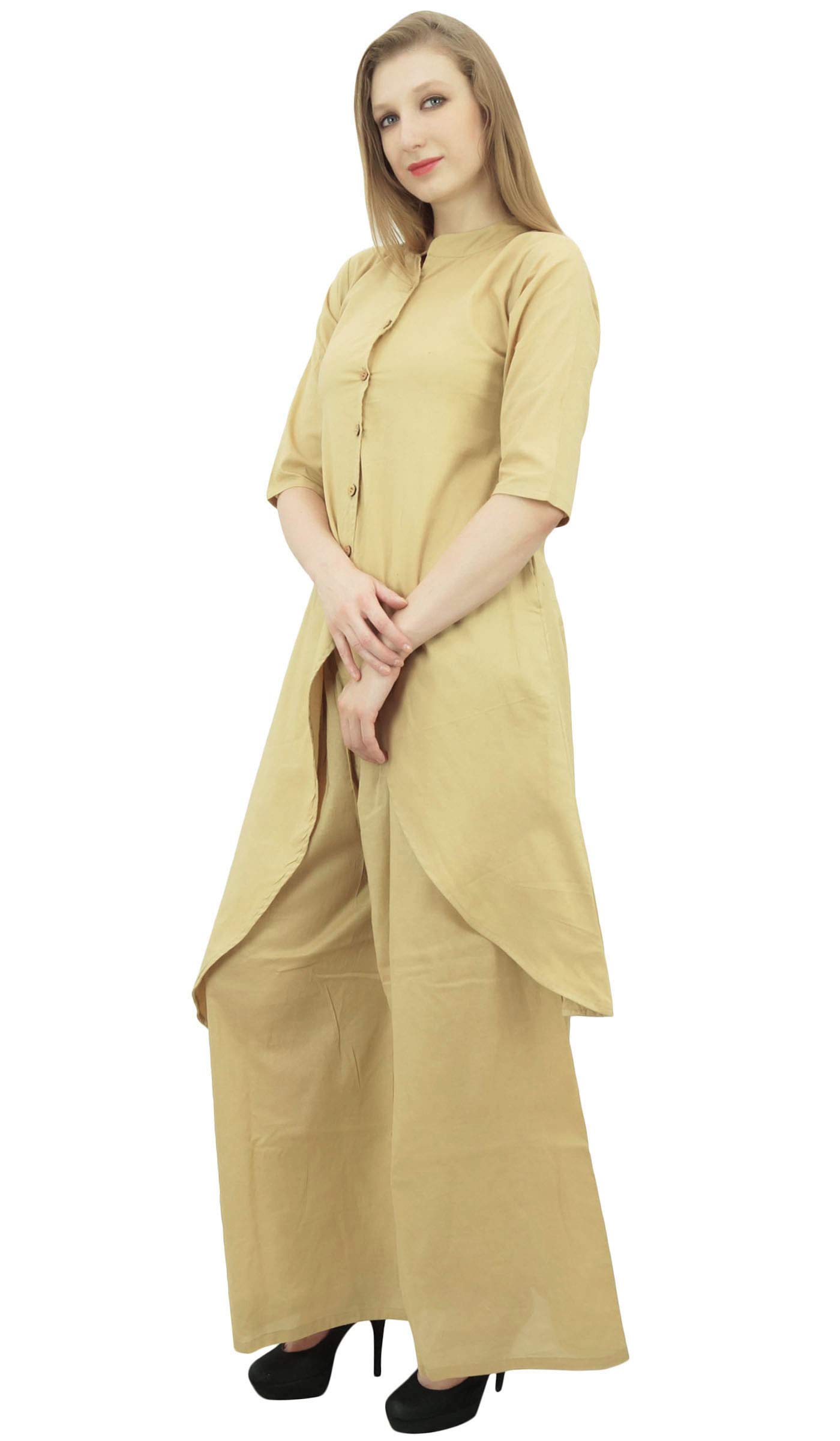 Stylish Indian Asymmetrical Kurta Kurti with Palazzo Pant Set - Traditional Ethnic Wear for Women - Perfect for Festivals, Weddings & Casual Outings