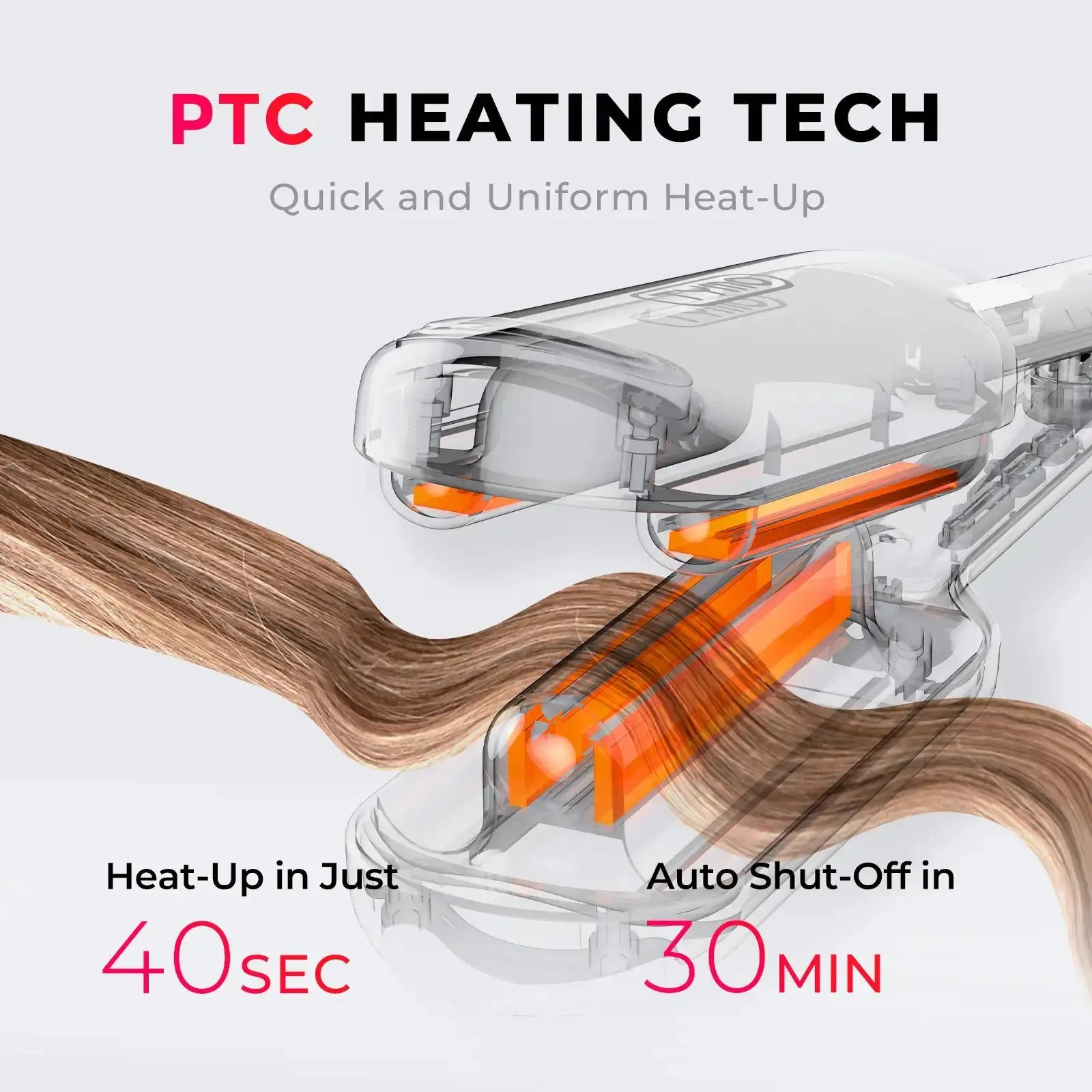 Tymo Rovy Hair Straightener Brush - Ionic Ceramic Flat Iron for Smooth & Shiny Hair, Fast Heating, Adjustable Temperature - Perfect for Home, Salon & Travel Styling