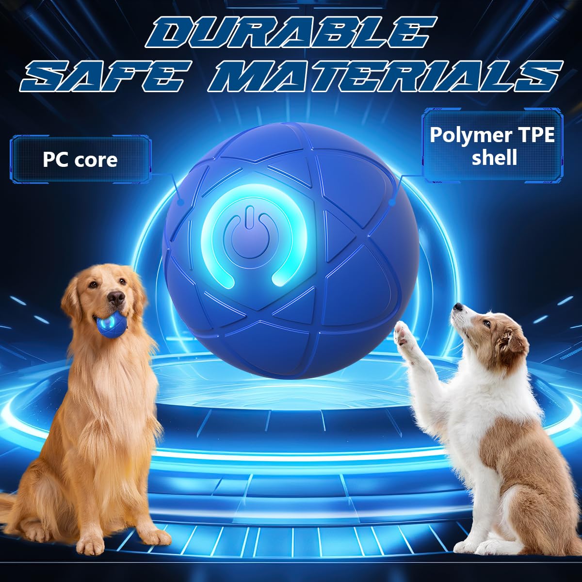 2PCS Interactive Shaky Ball Dog Toy - USB Rechargeable Automatic Moving Pet Ball for Small & Medium Dogs - Orange & Blue - Perfect for Indoor Play, Training & Boredom Relief