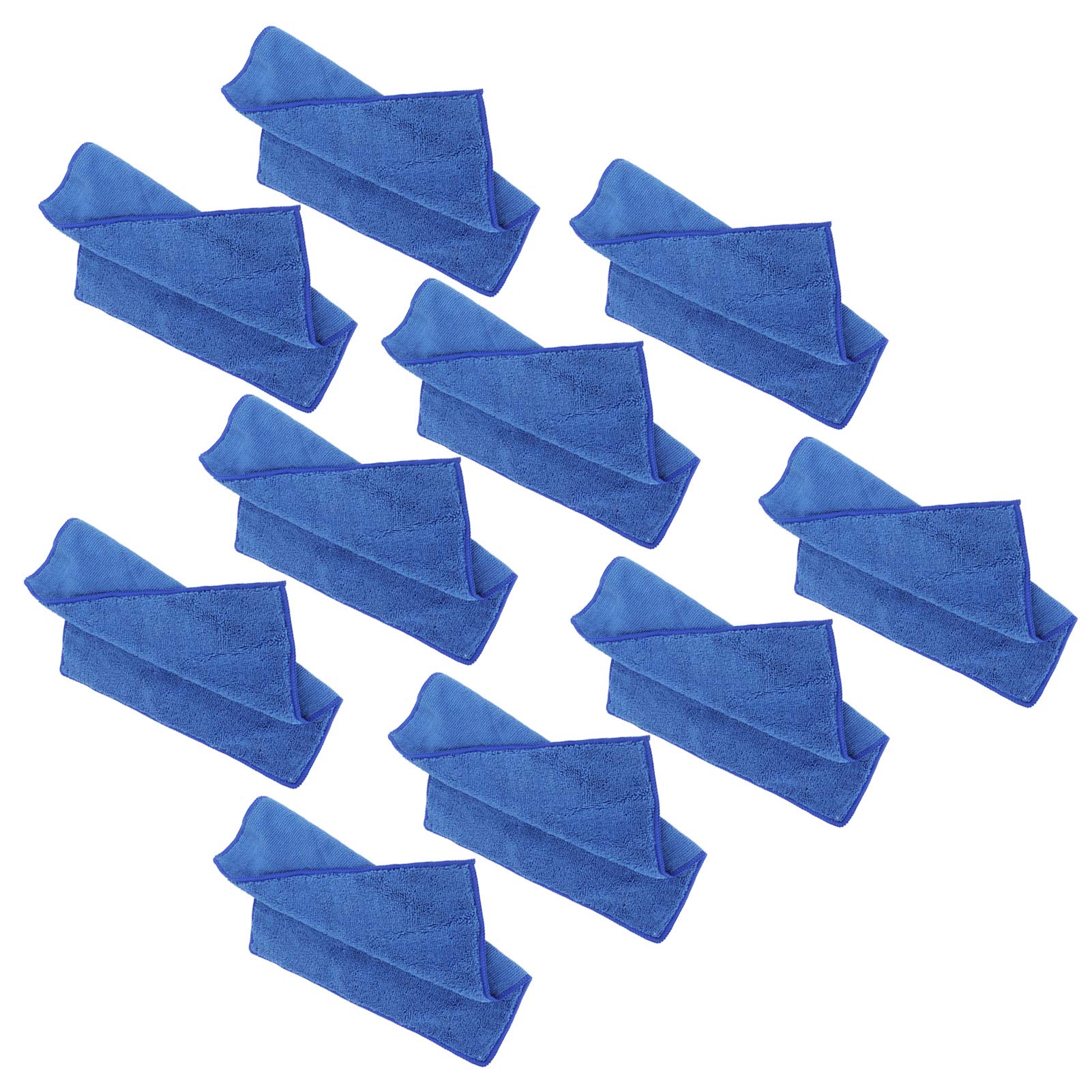 Zerodis 10-Pack Microfiber Hair Towels - Super Absorbent Quick Dry Reusable Bath Towels (11.8x11.8in, Blue) for Sports, Travel, Gym, Yoga & Swimming | No Fade Multipurpose Towel Set for Hair Wrapping, Face & Body Care