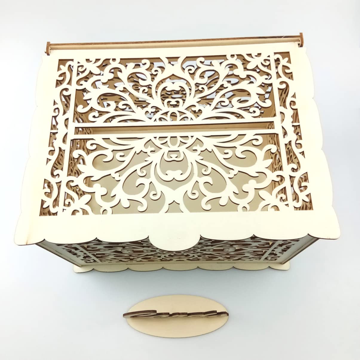 HOOTNEE Large Wooden Wedding Card Box - Elegant Greeting Card Holder for Reception, Banquet & Home Decor - Perfect for Wedding, Anniversary & Special Events Gift Collection