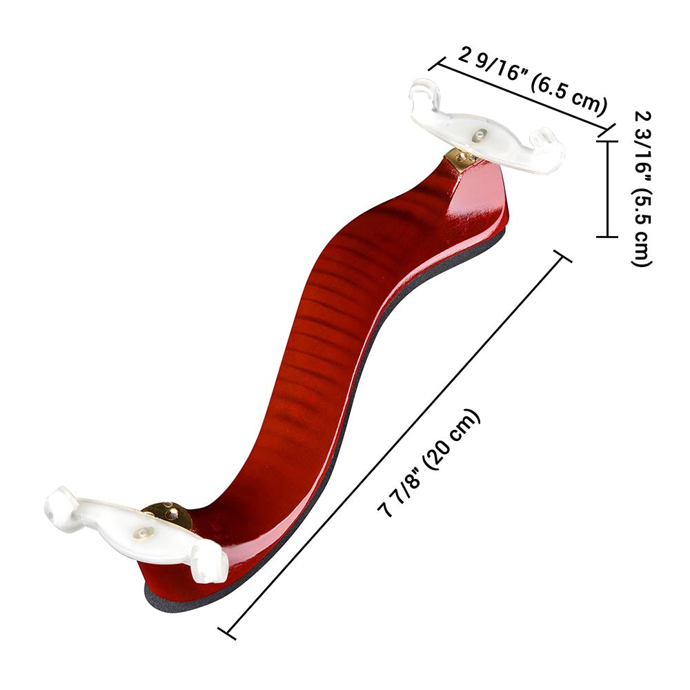 Premium Maple Wood Violin Shoulder Rest for 4/4 & 3/4 Size - Comfortable Sponge Padding - Perfect for Students & Professional Musicians - Ideal for Practice, Performances & Orchestra Rehearsals