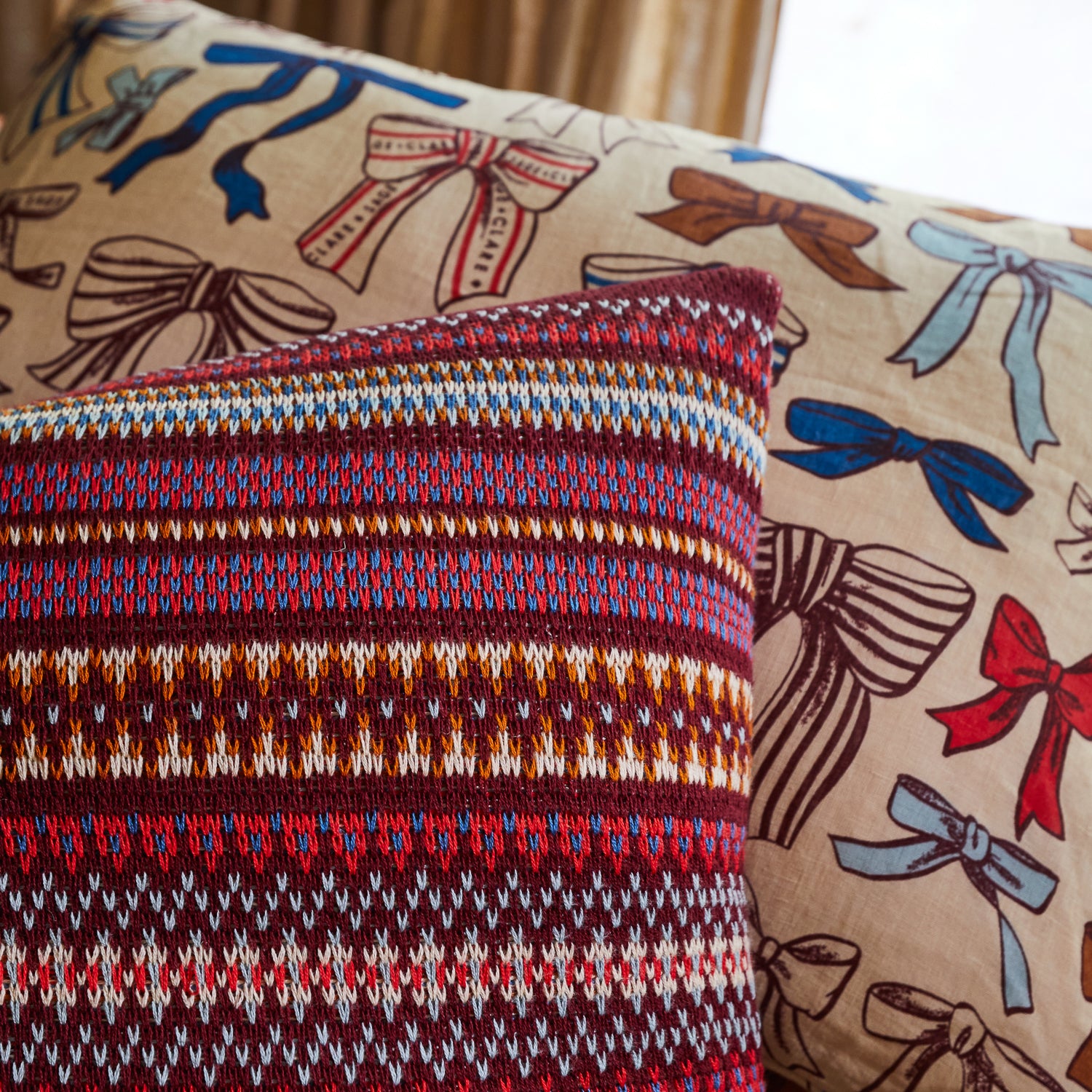 Arlette Knit Cushion - Soft Bohemian Throw Pillow Cover in Rich Mahogany Brown | Perfect for Sofa, Bed & Home Decor