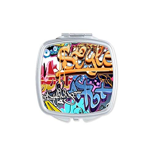 DIYthinker Colorful Graffiti Street Art Double-Sided Pocket Mirror - Portable Compact Makeup Mirror for Travel, Home & On-the-Go Touch Ups