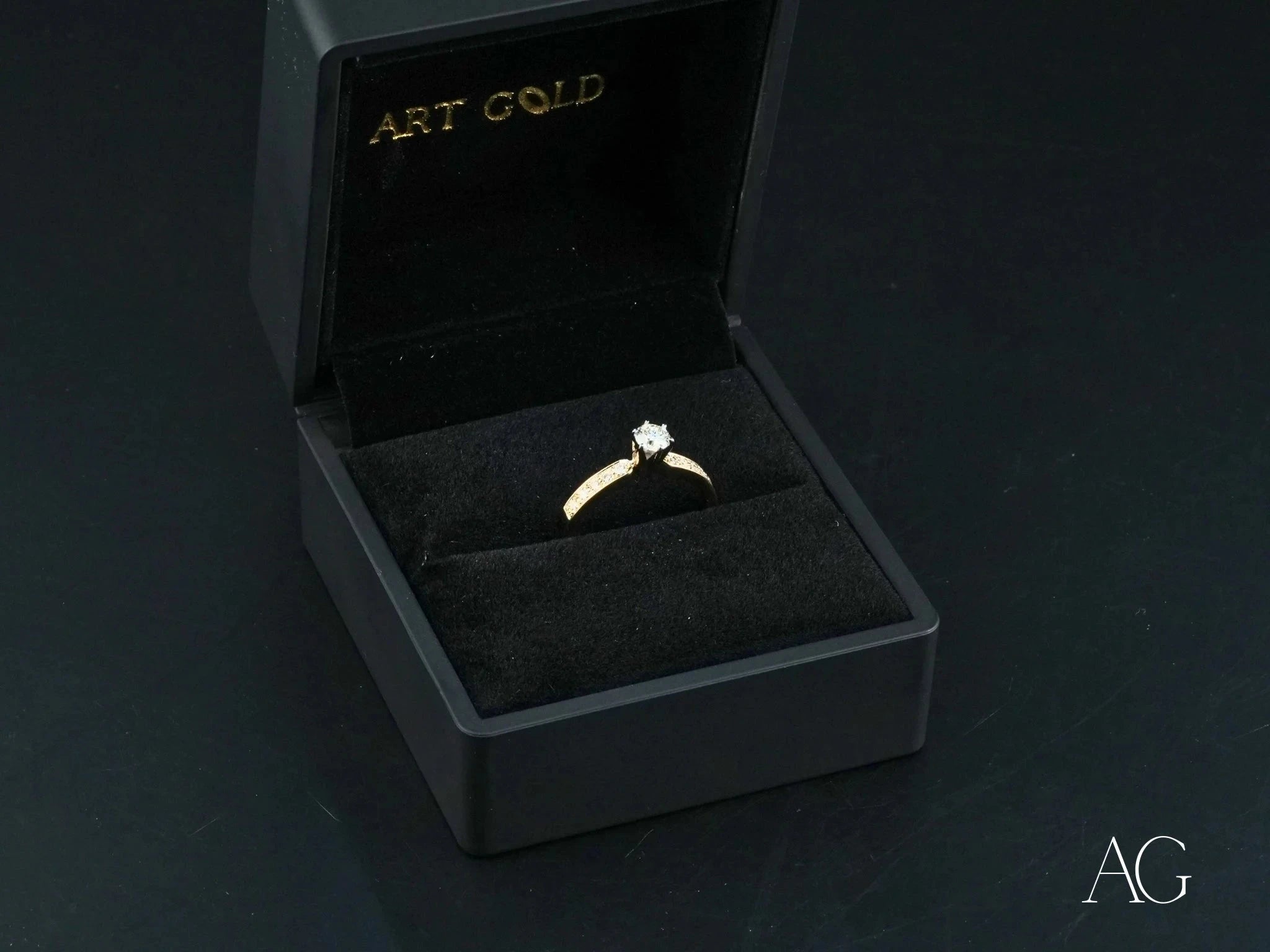 Golden Promise Engagement Ring - 14K Solid Gold Wedding Band for Women, Classic & Elegant Bridal Jewelry - Perfect for Proposals, Anniversaries & Special Occasions