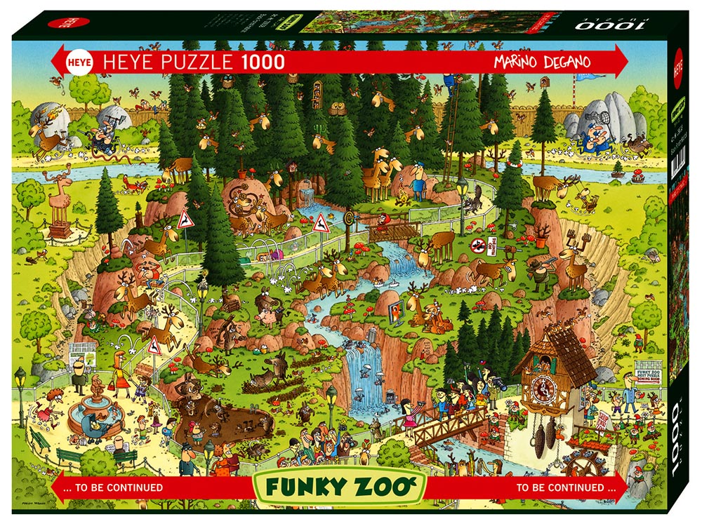 Heye 1000 Piece Jigsaw Puzzle - Funky Zoo Black Forest Habitat Animal Puzzle for Adults & Teens - Perfect for Family Game Night & Stress Relief