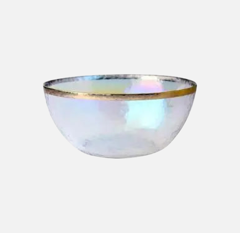 Aurora Gold Edge Glass Plate & Bowl Set - Elegant Dinnerware for Special Occasions, Perfect for Weddings, Parties, and Fine Dining