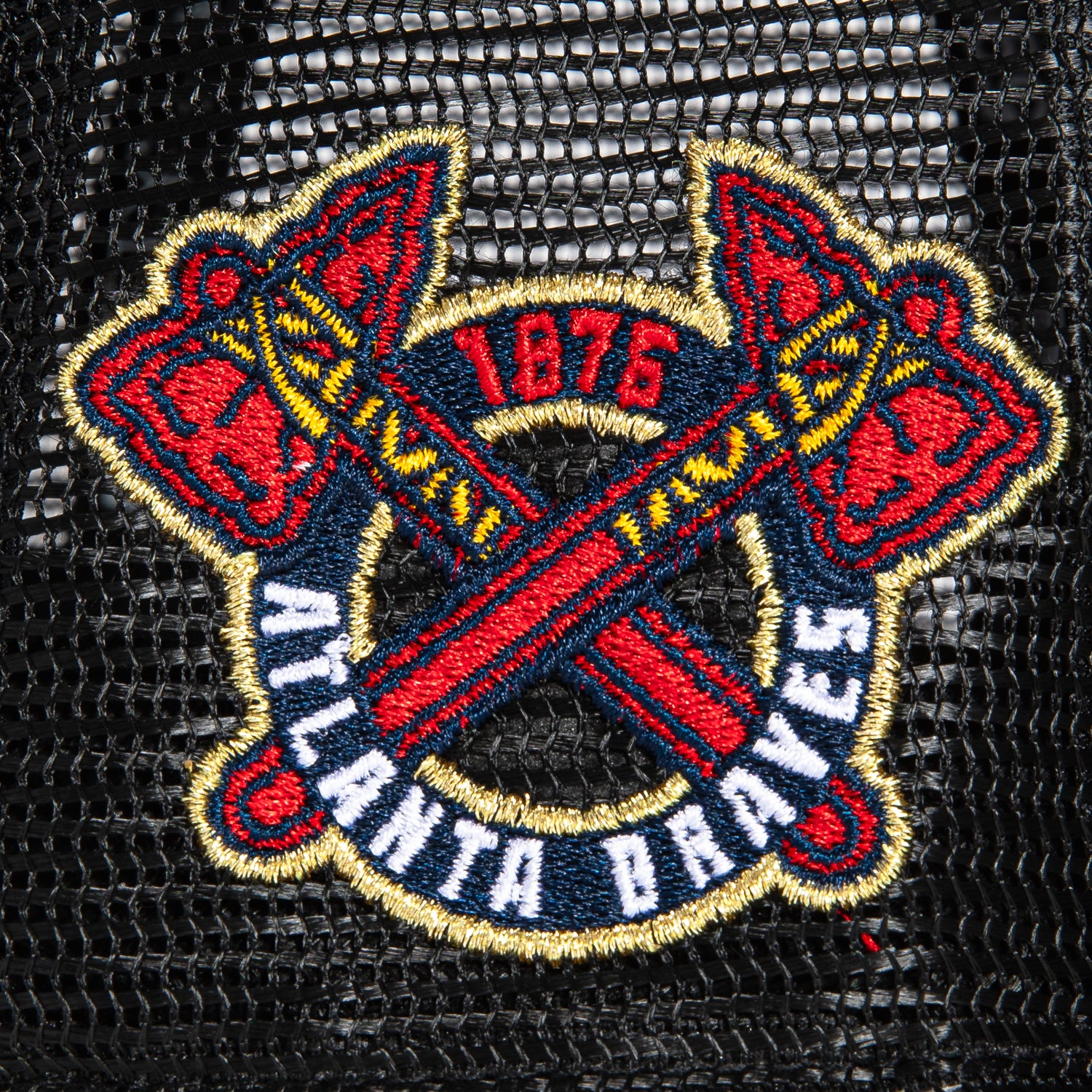 New Era 59Fifty Atlanta Braves 1876 Patch Snapback Trucker Hat - Black | MLB Baseball Cap for Men & Women | Perfect for Games, Tailgating & Streetwear Fashion