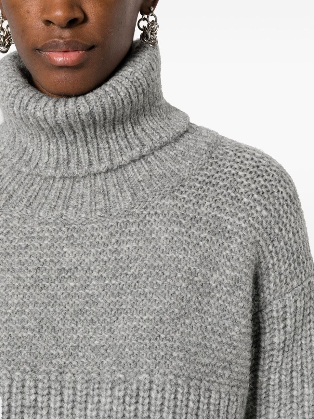 Women's Grey Closed Knit Sweaters - Cozy Winter Pullovers for Casual Outfits & Layering