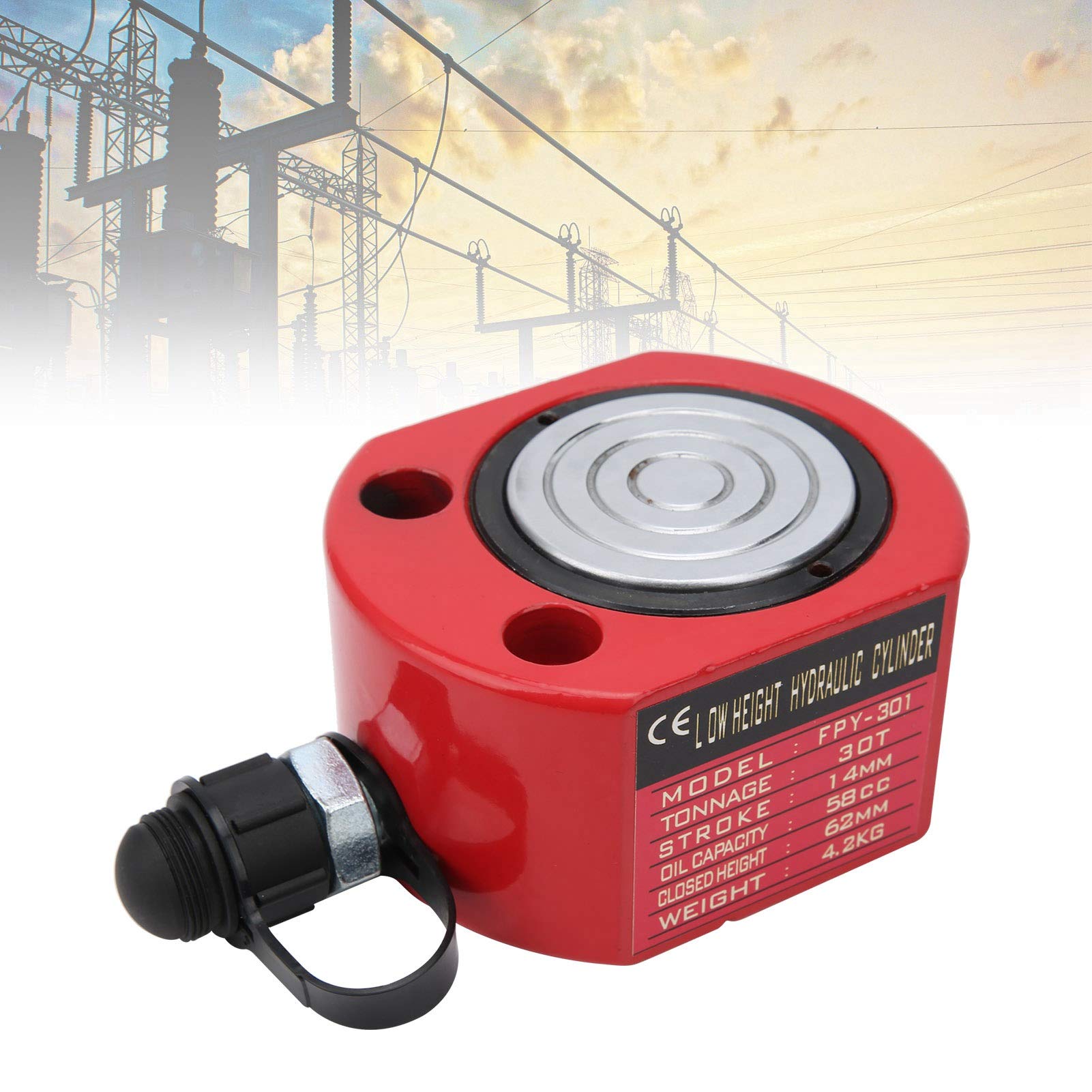 30 Ton Hydraulic Lifting Cylinder Jack - 45# Steel Hollow Hole Design with Automatic Oil Return (58CC Capacity) - Heavy Duty for Shipbuilding, Construction & Industrial Applications
