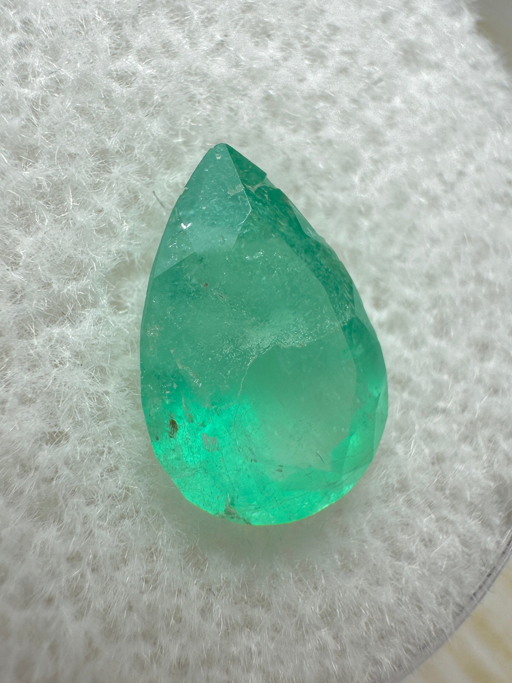 1.89 Carat 10.6x7.4mm Natural Green Colombian Emerald Pear Cut Loose Gemstone for Jewelry Making - Engagement Rings, Pendants & Earrings