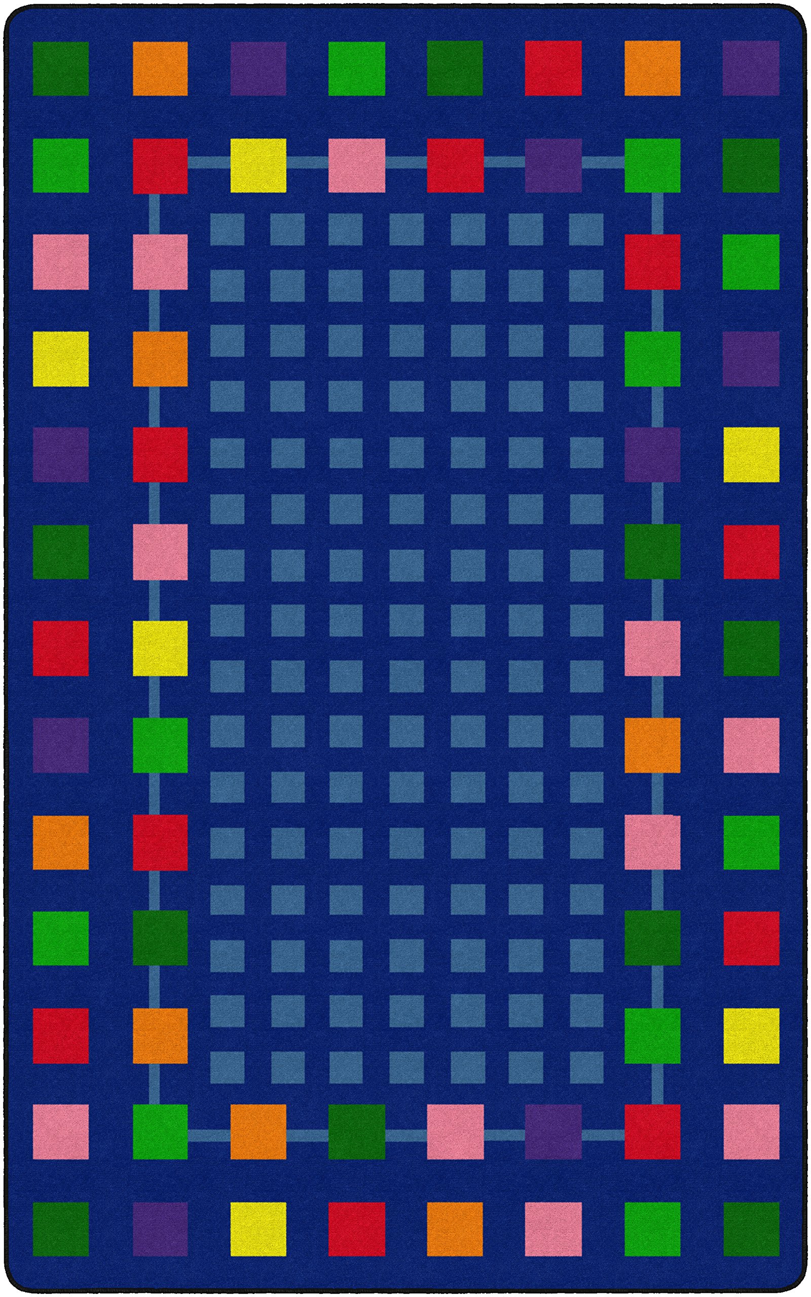 Flagship Carpets Rebordered Squares Educational Rug - 7'6