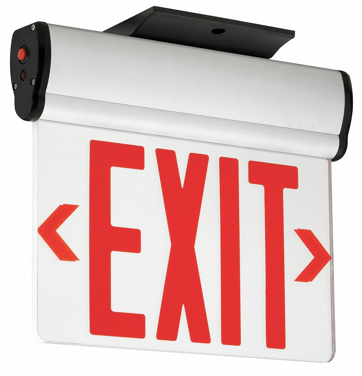 3.7W LED Exit Sign with Red/Silver Surface Mount - Emergency Lighting for Commercial Buildings, Warehouses & Public Spaces