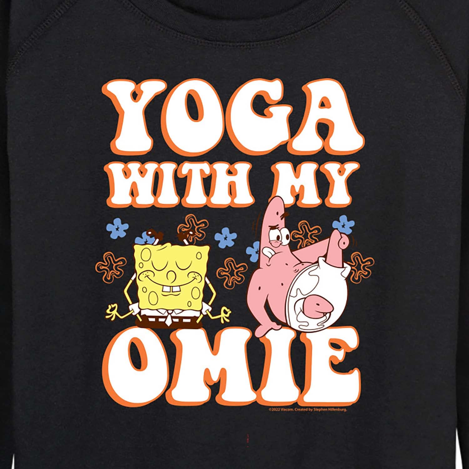 HYBRID APPAREL SpongeBob SquarePants Yoga With My Omie Women's Lightweight French Terry Pullover Hoodie - Soft Lounge Wear for Yoga, Gym & Casual Outings