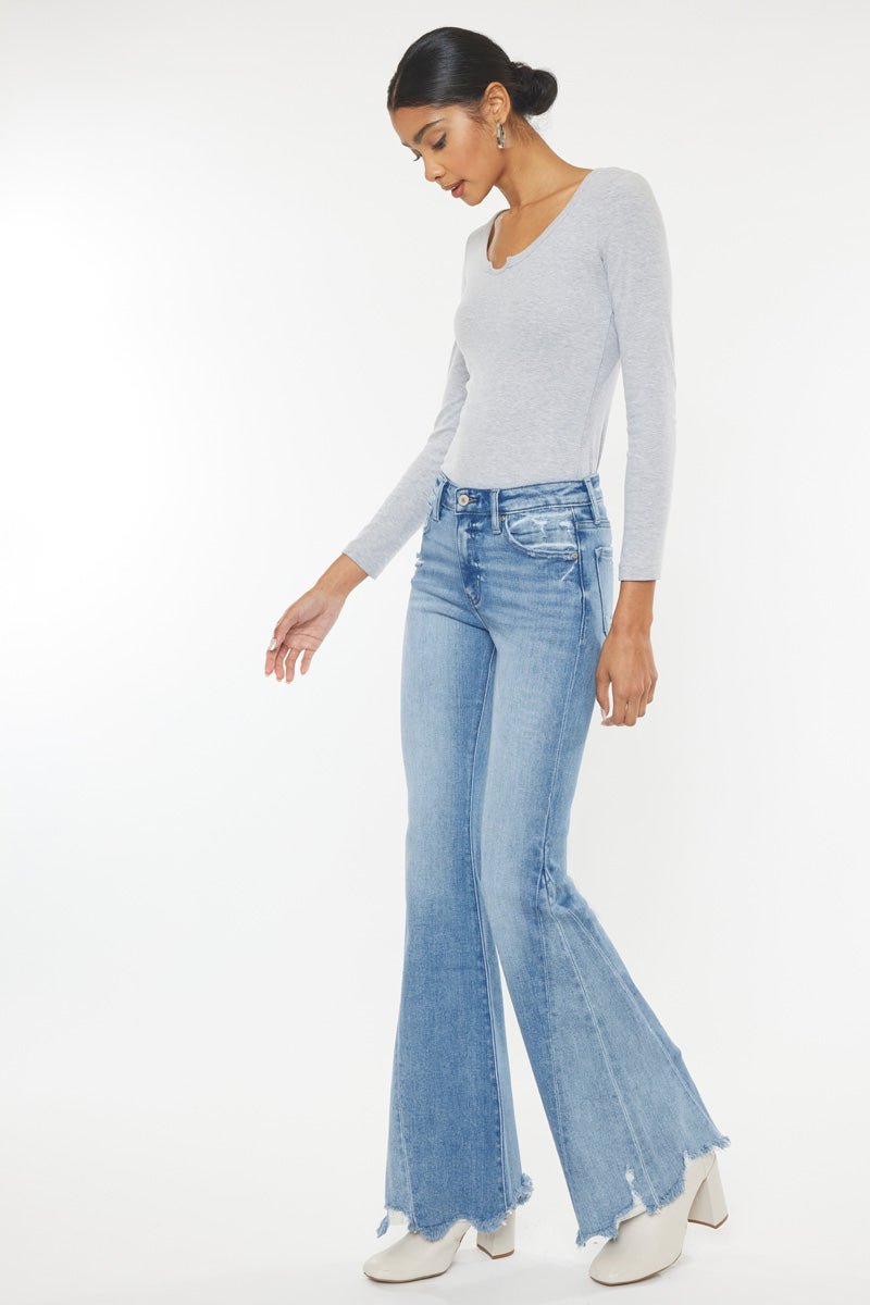Rosecrans Mid Rise Flare Jeans for Women - Vintage Inspired Stretch Denim Pants - Perfect for Casual Outfits & 70s Style Fashion