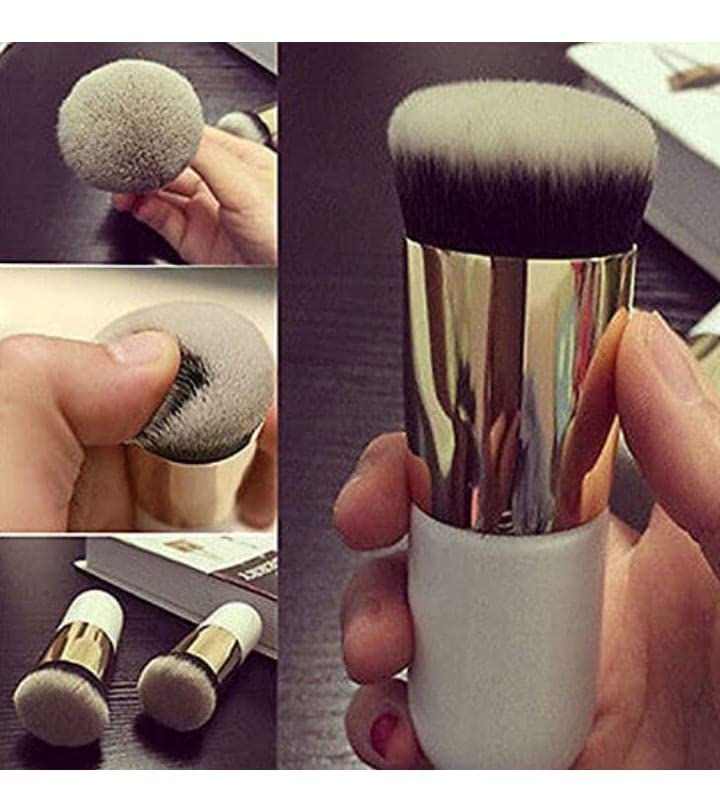 CEUTA Professional Flat Kabuki Makeup Brush - Soft Synthetic Bristles for Mineral Powder, Foundation & Blush - Perfect for Flawless Blending & Airbrush Finish (1Pcs, Multi Color) | Ideal for Everyday Makeup, Contouring & Professional Makeup Artist Kit