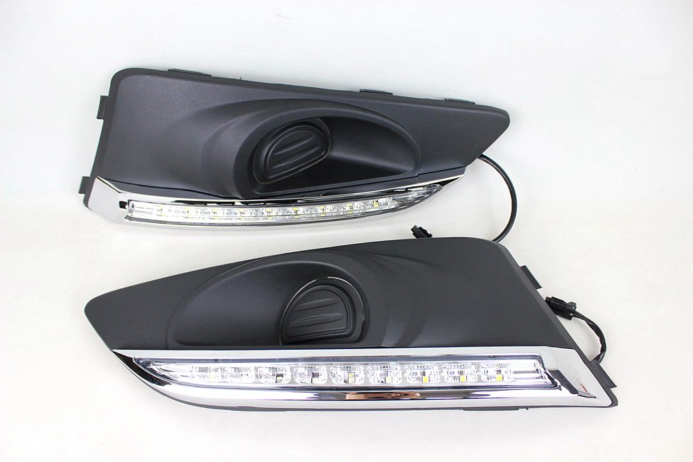 High Brightness LED Daytime Running Lights (DRL) & Fog Lamp Kit - White Light for Chevrolet Aveo 2011-2013 | Easy Installation, Durable & Energy Efficient | Perfect for Night Driving & Enhanced Visibility